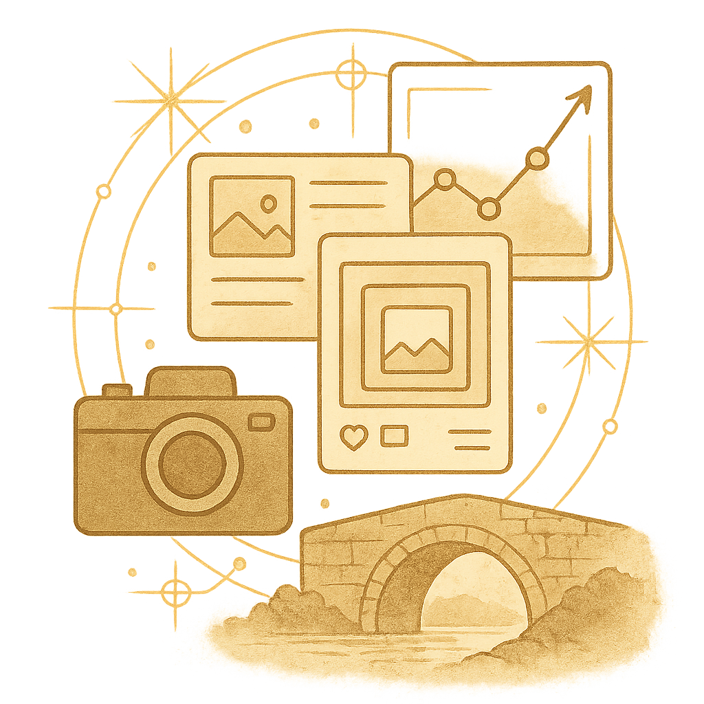 Product, phone, and cube icon cluster